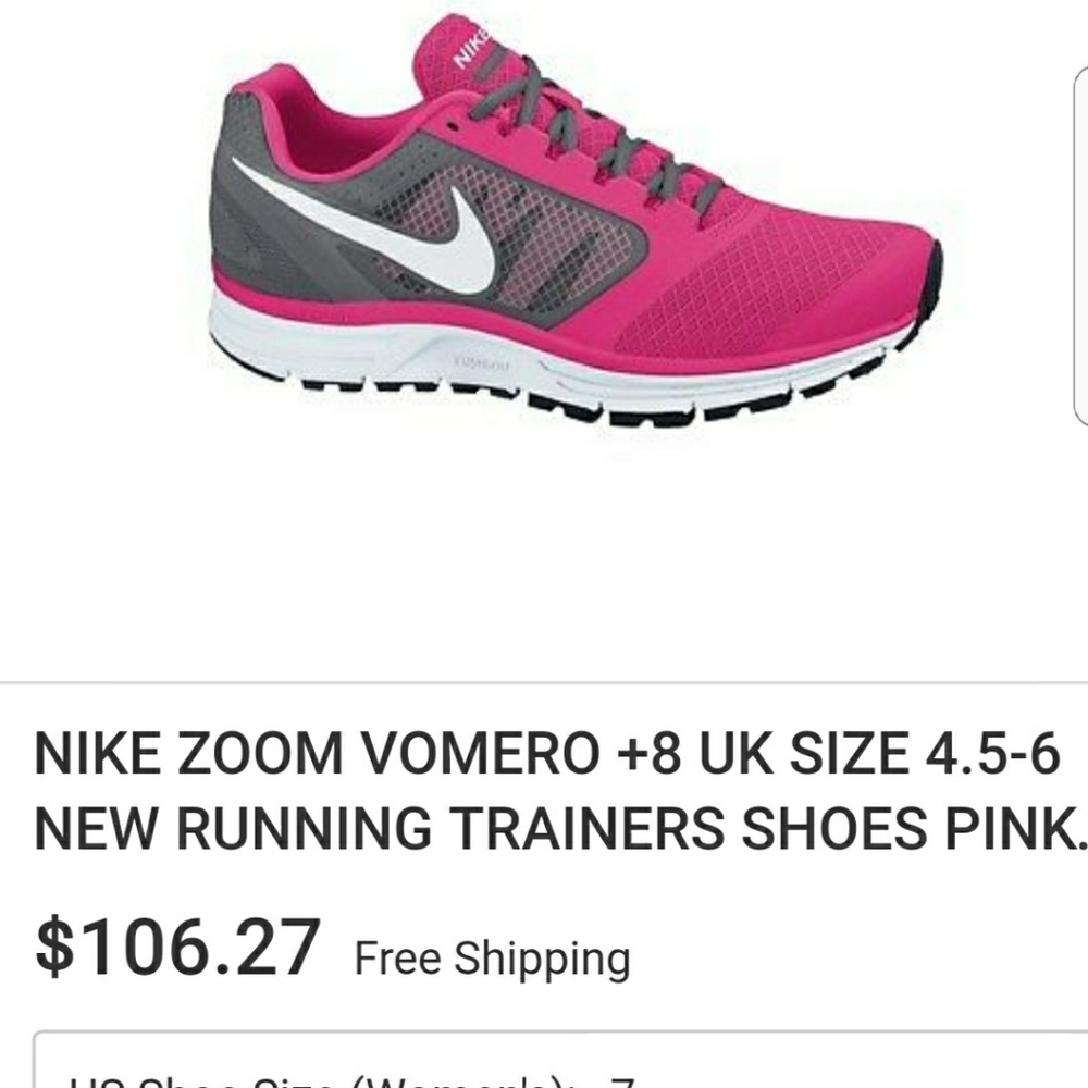 Pink and Gray Nike Vomero 8